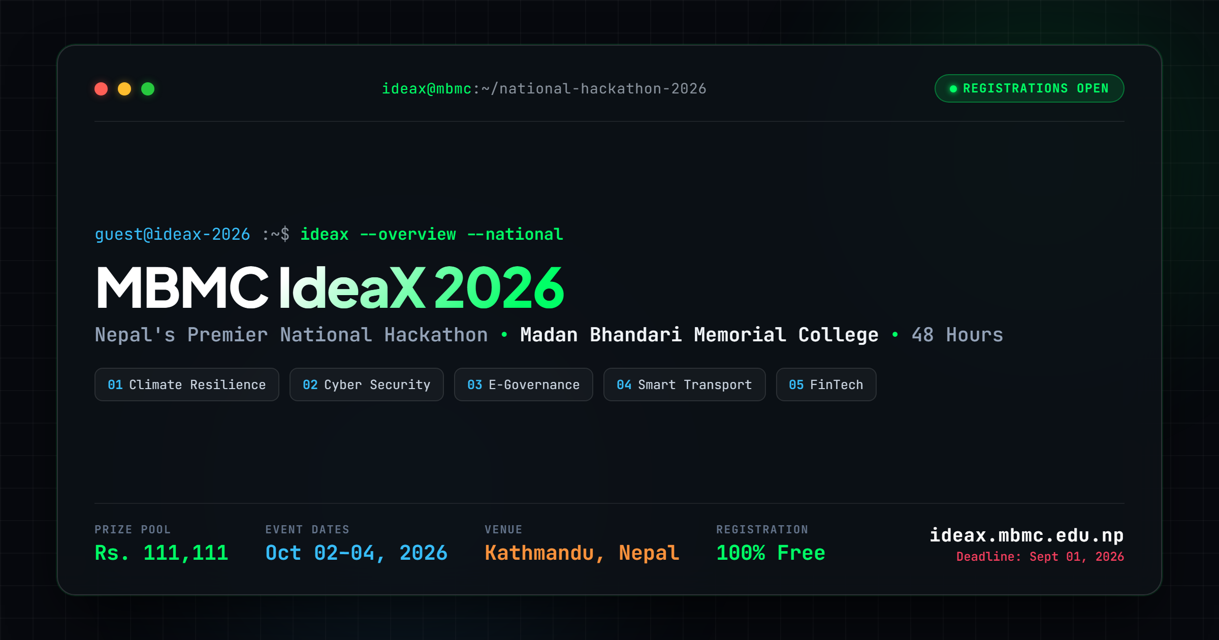 MBMC IdeaX 2026 event banner